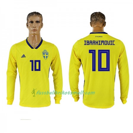 Fußballtrikots Schweden Ibrahimovic 10 WM 2018 Langarm Heimtrikotsatz kaufen
